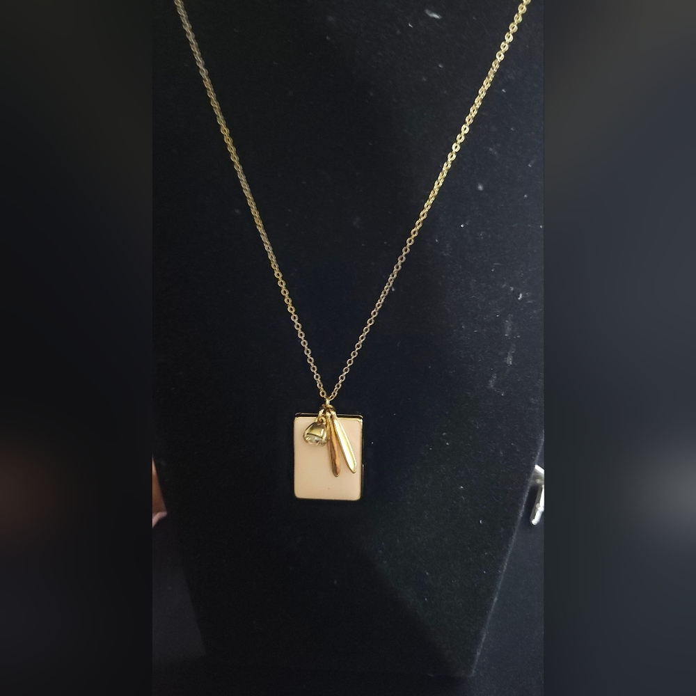 J. Crew Light Pink Rectangle Necklace